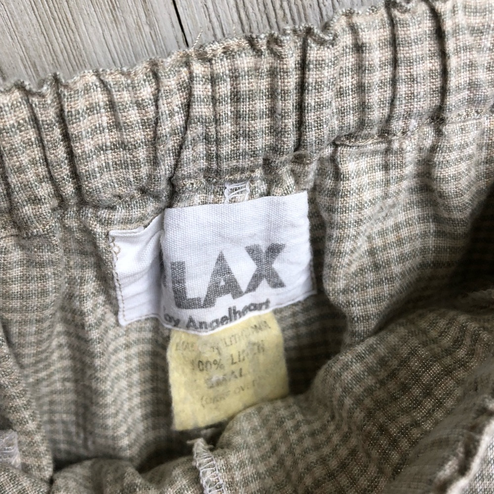 flax • Seafoam & Flaxen Linen Lounge Pants - Picture 3 of 6